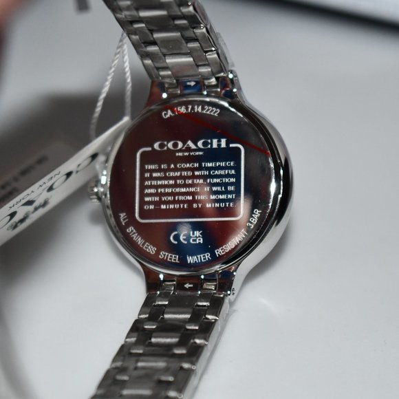 Coach Josie Watch 34 Mm in Silver/Pink #CE751 14504053 NIB - Picture 5 of 5